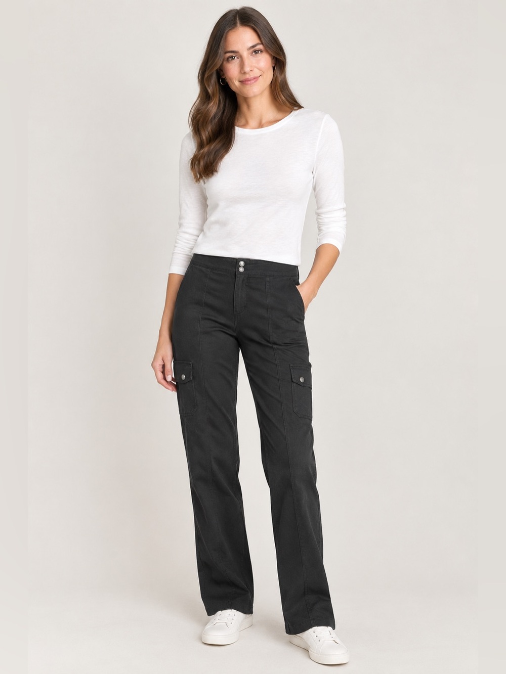 Sanctuary Women’s Black Ponte Knit Cargo Pants Stretchy Comfy Size 31